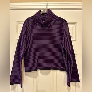 DKNY Black and Purple Striped Sweater